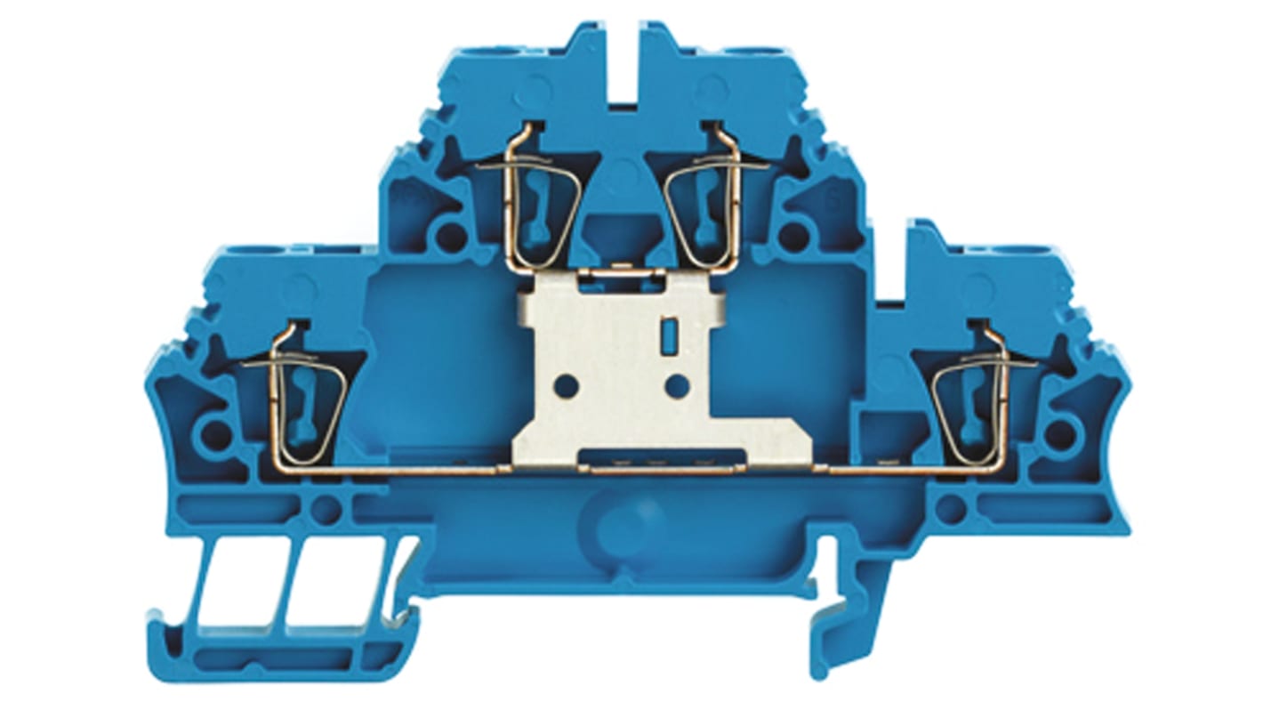 Morsettiera passante Weidmuller, Blu, livello Doppio, 20A