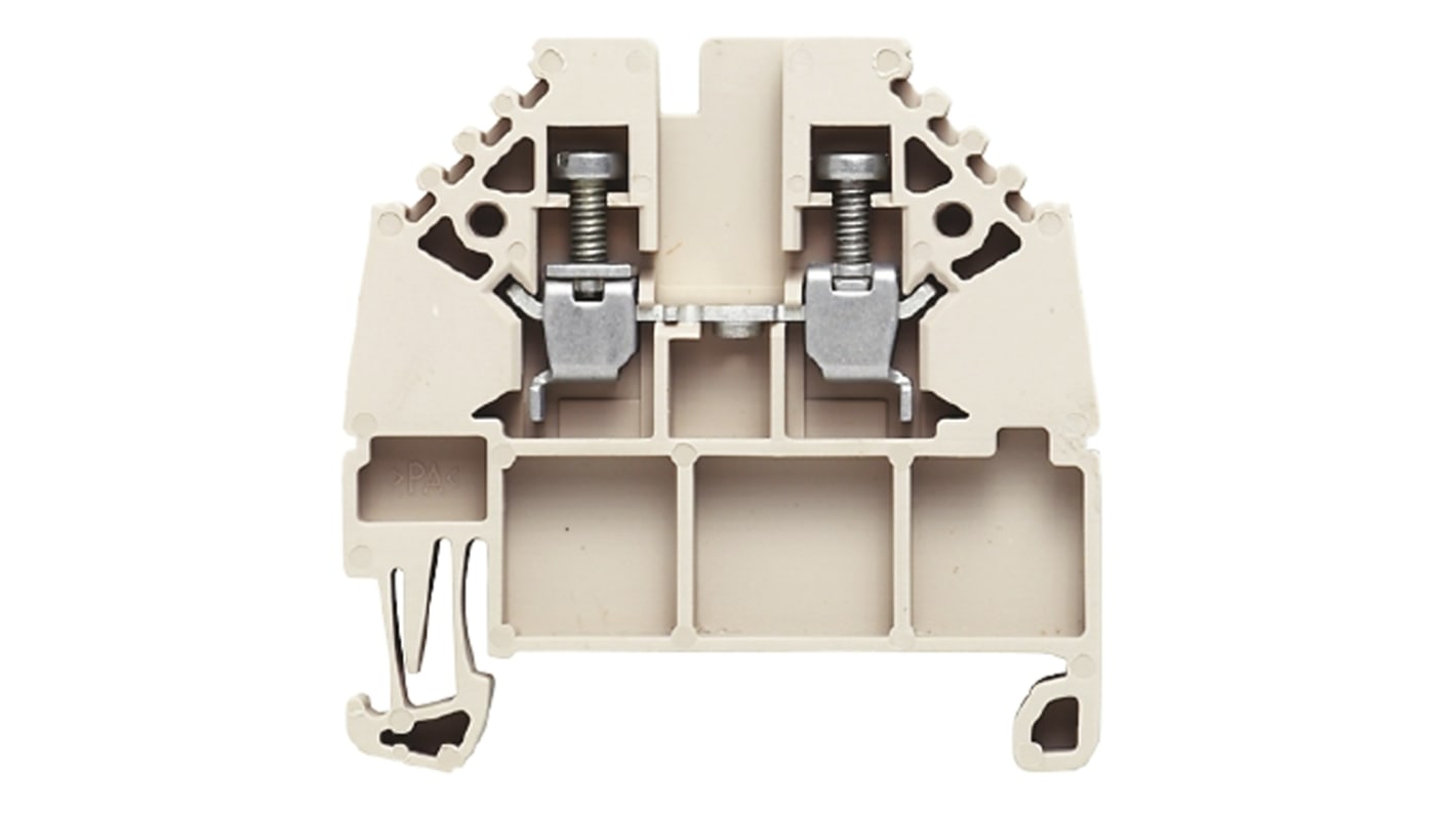 Weidmuller 1730940000 W Series Dark Beige, 2.5mm², Single-Level, Screw Termination