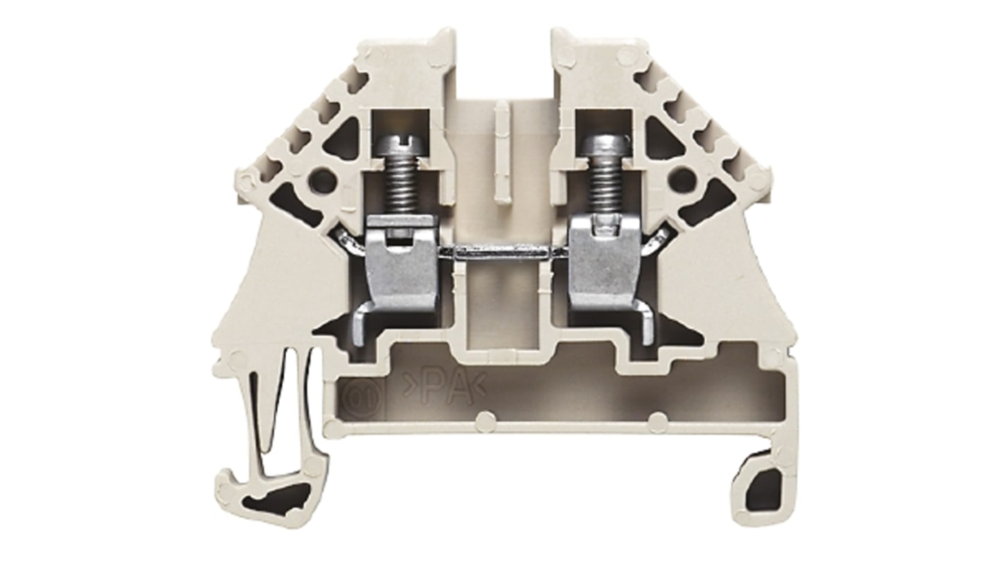 Weidmuller 1042600000 W Series Dark Beige, Single-Level, Screw Termination