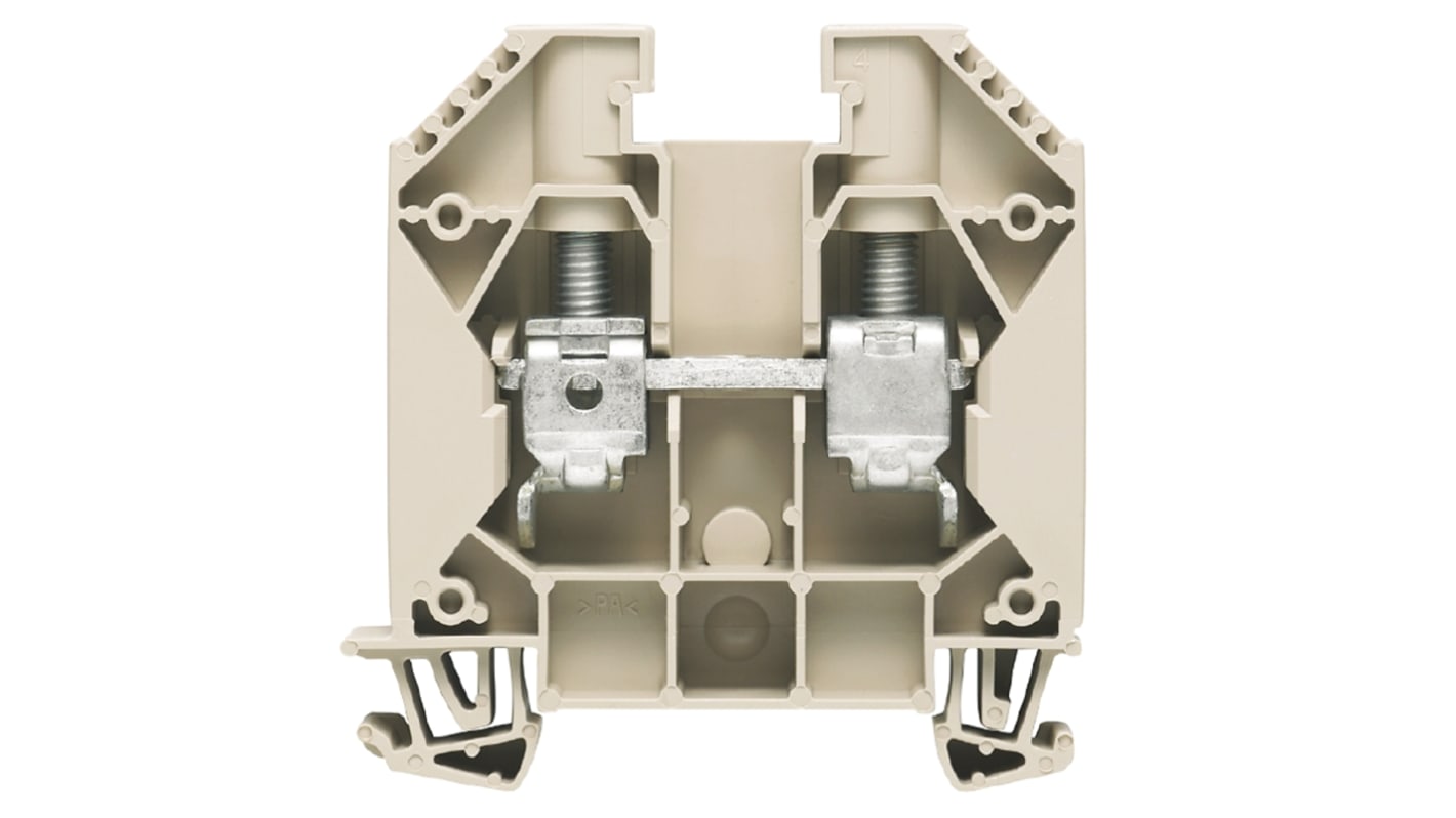 Bloc de jonction de traversée Weidmuller W, A visser, Beige foncé