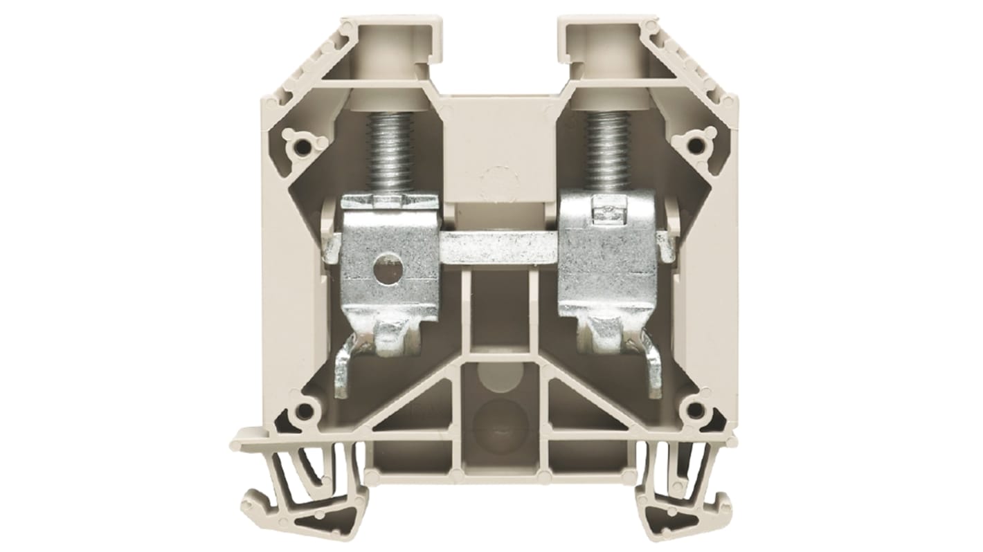 Weidmuller W Series Dark Beige Feed Through Terminal Block, Single-Level, Screw Termination