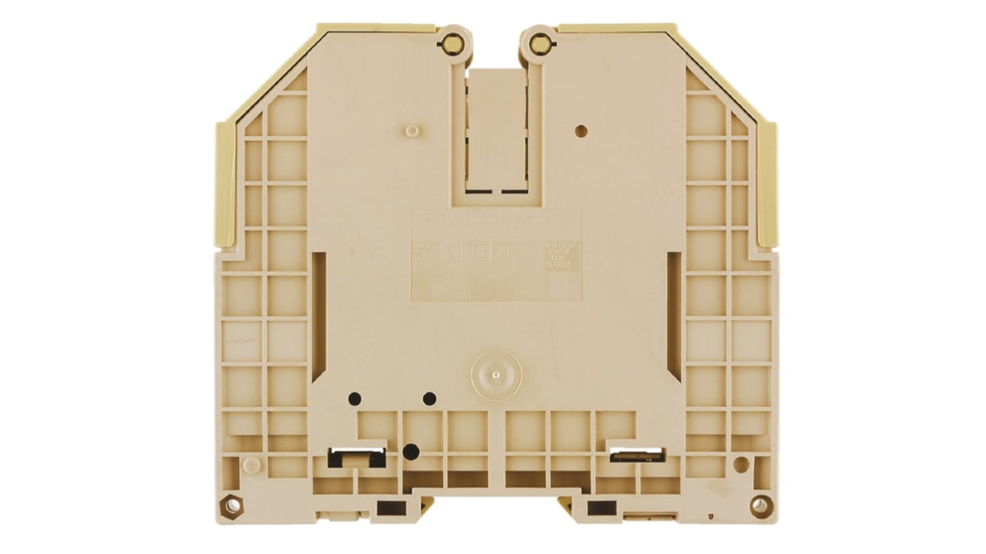 Weidmuller W Series Dark Beige Feed Through Terminal Block, Single-Level, Screw Termination