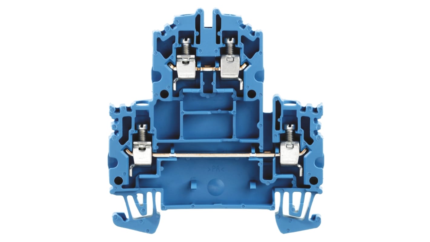 Weidmuller 1041980000 W Series Blue, Double-Level, Screw Termination