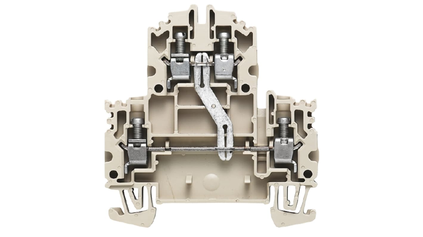 Weidmuller 1041910000 W Series Dark Beige, Double-Level, Screw Termination