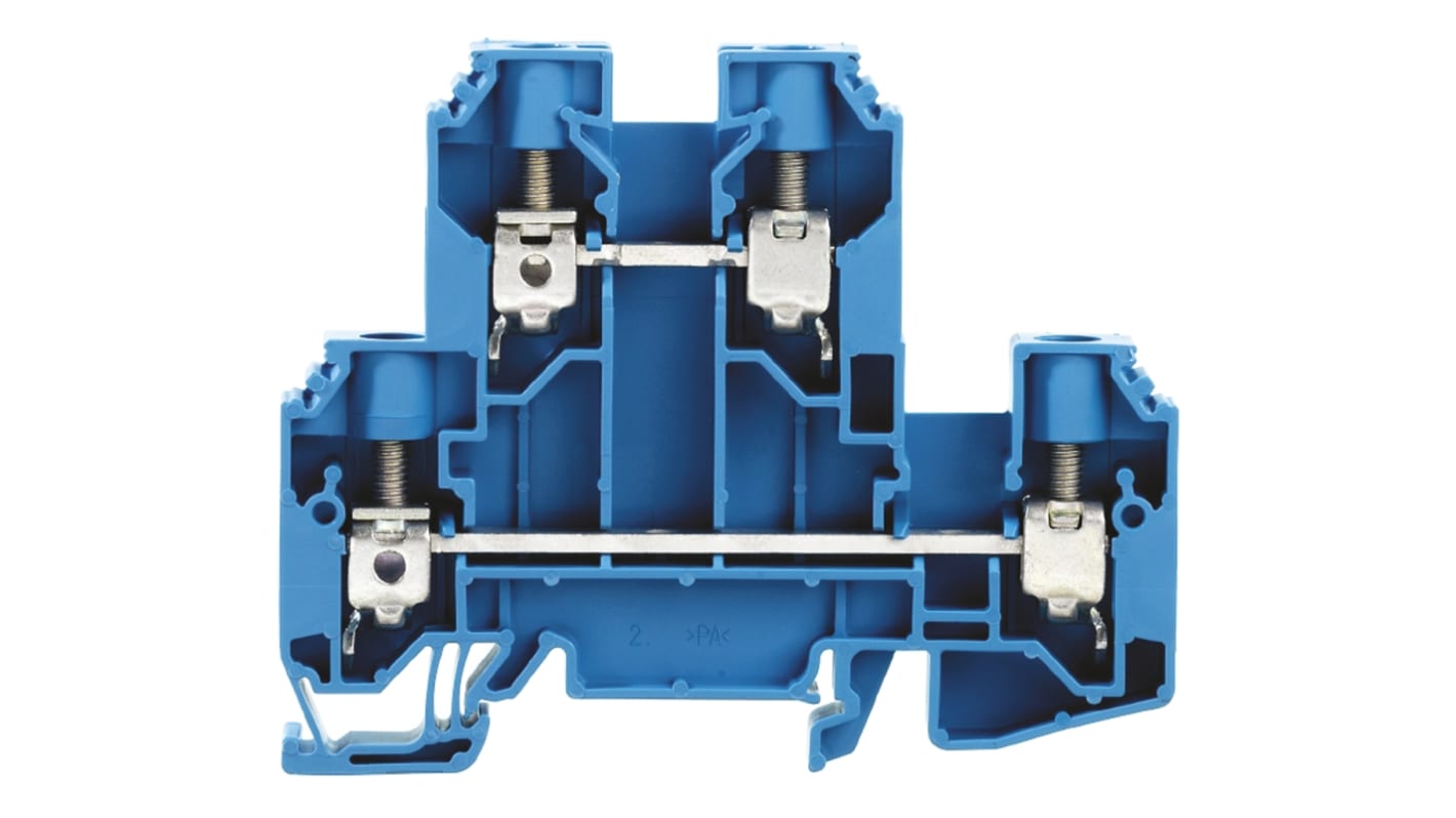 Weidmuller 1186750000 W Series Blue, Double-Level, Screw Termination