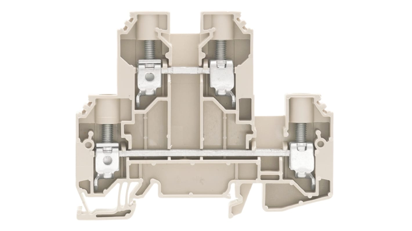 Weidmuller 1186740000 W Series Dark Beige, Double-Level, Screw Termination
