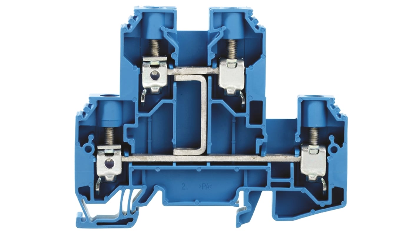 Weidmuller 1186780000 W Series Blue, Double-Level, Screw Termination