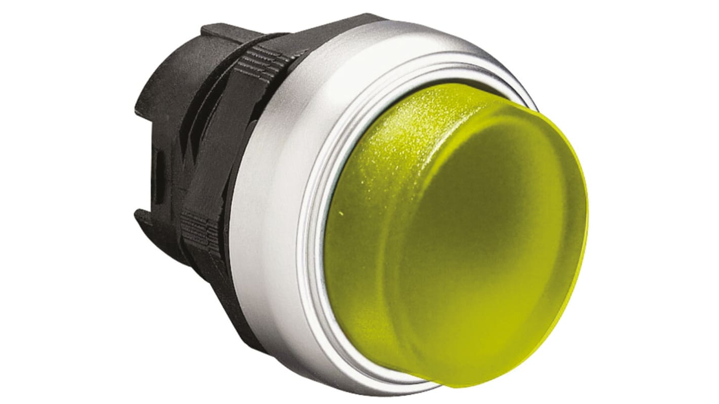 Lovato Platinum Series Yellow Illuminated Extended, Spring Return Actuation, 22mm Cutout