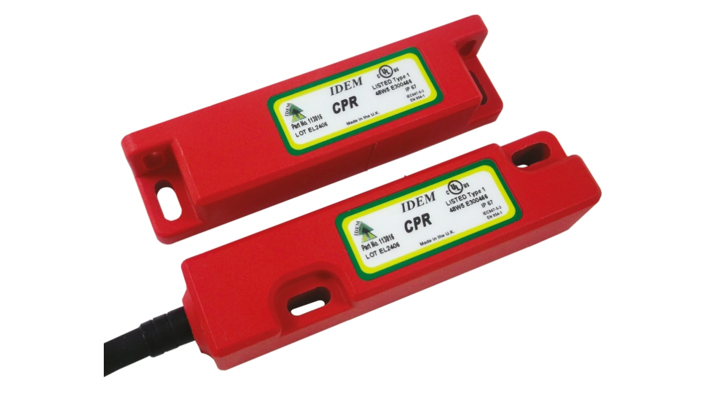 IDEM CPR Series Magnetic Non-Contact Safety Switch, 250V ac, Plastic Housing, 2NC, 2m Cable