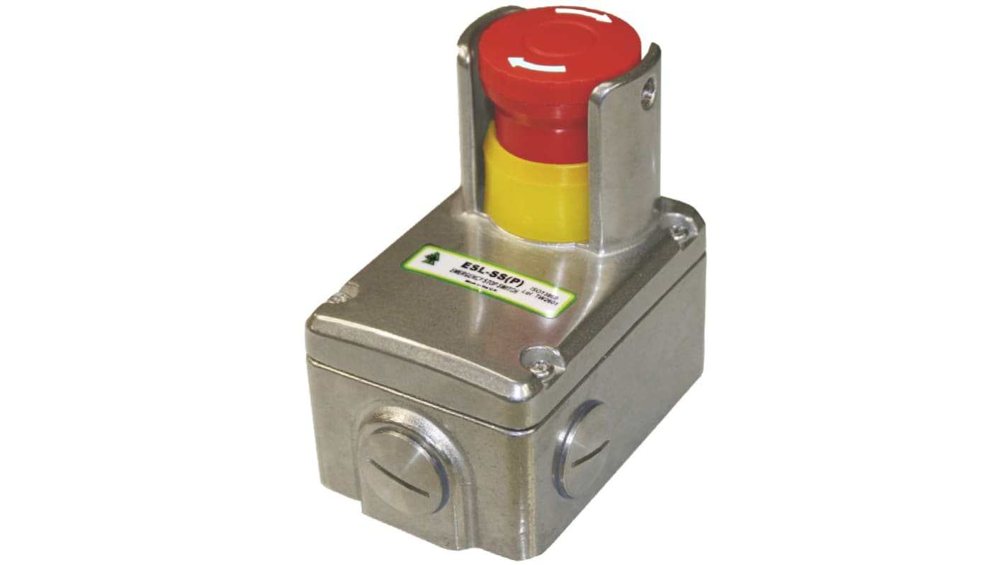 IDEM ESL Series Twist Release Emergency Stop Push Button, Surface Mount, 2NC + 2NO, IP67, IP69K