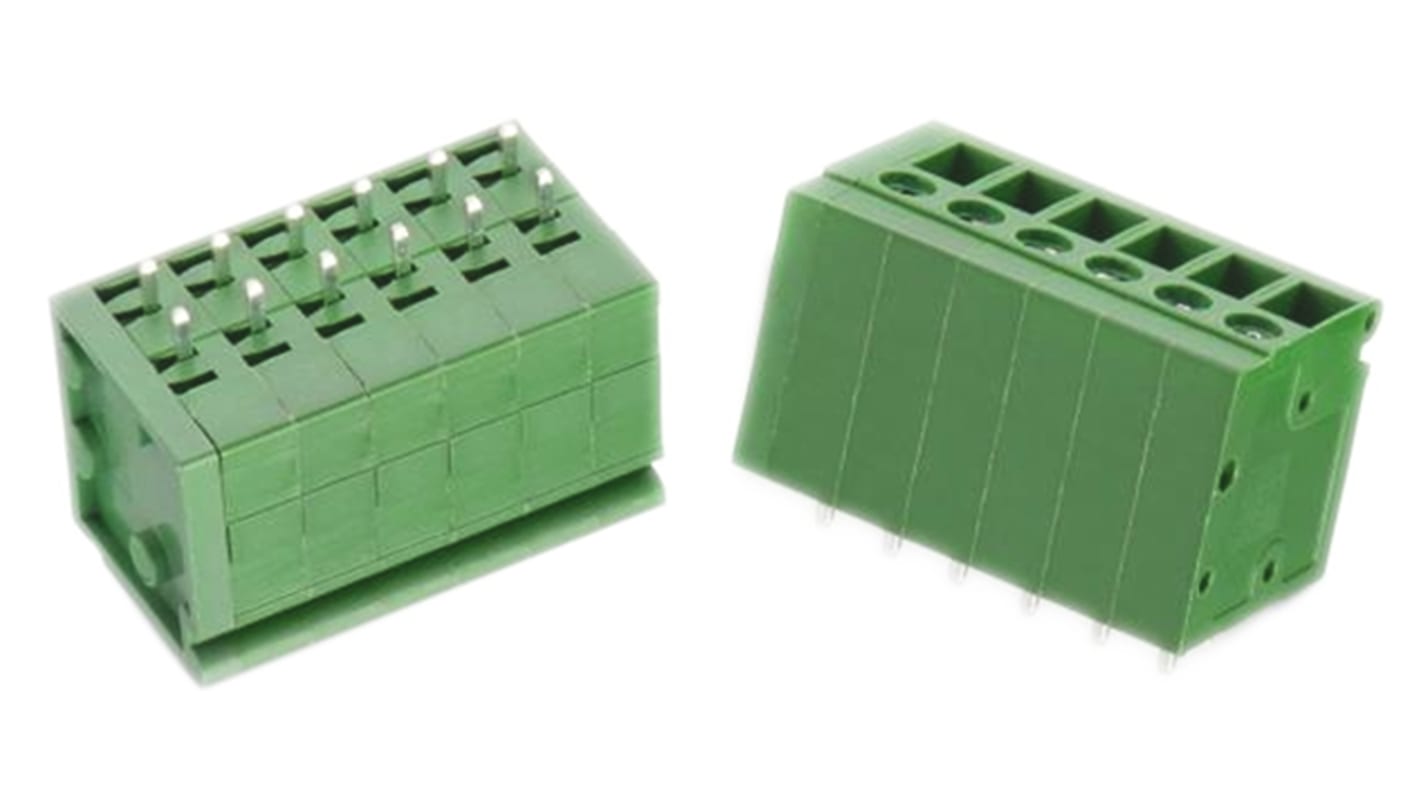 Wurth Elektronik 127B Series PCB Terminal Strip, 2-Contact, 5mm Pitch, Through Hole Mount, 1-Row, Solder Termination