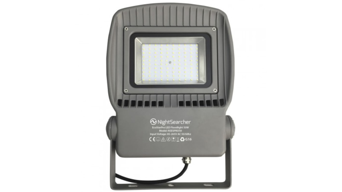 Nightsearcher Floodlight, 1 LED, 50 W, 4000 lm, IP65, 85 → 265 V ac