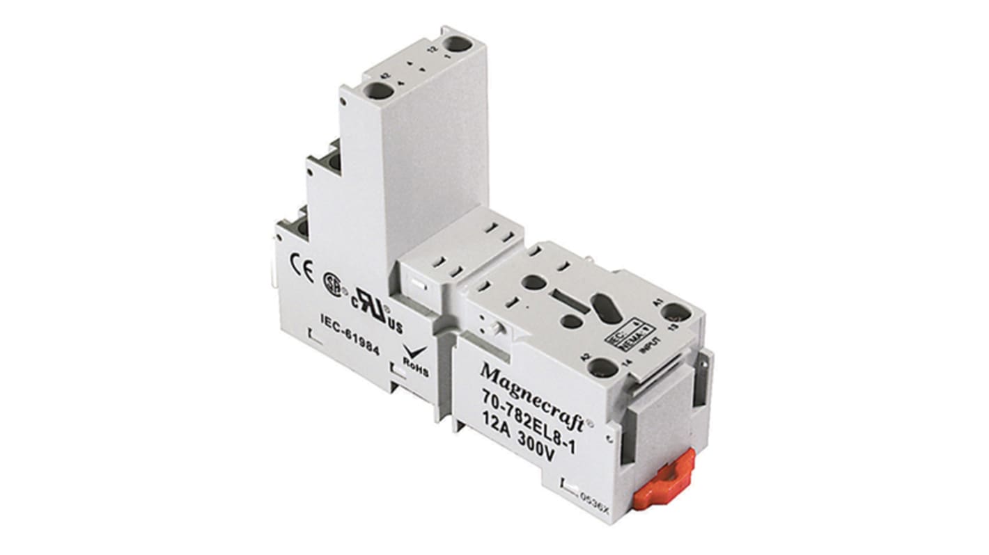 Schneider Electric 300V Relay Socket, for use with 782 Series Relay, 782XBX1, 782XBX2, 782XBX3, TDR782XBX