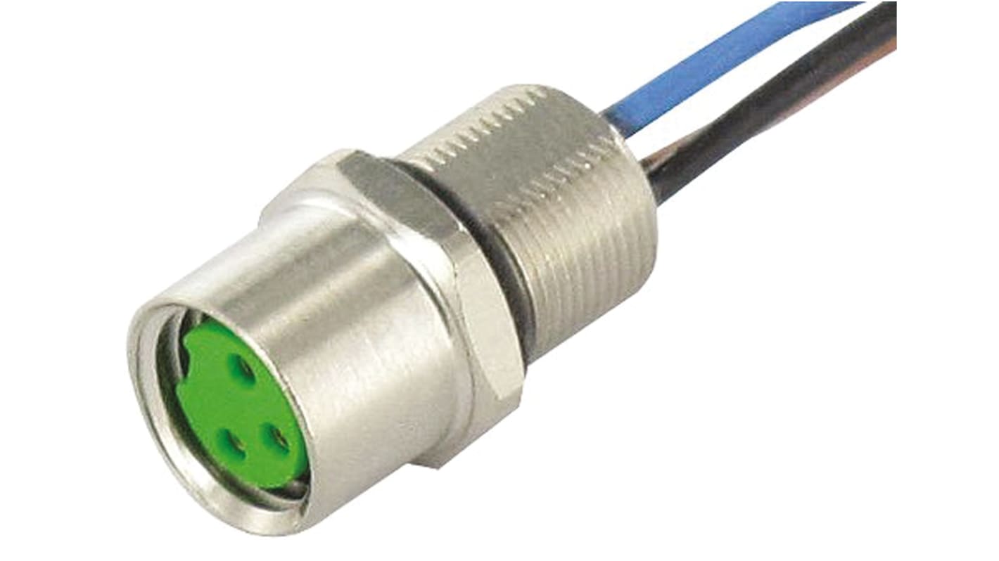 Conector circular Murrelektronik Limited hembra serie 7000 de 3 vías macho, Montaje pasante, IP65, IP67