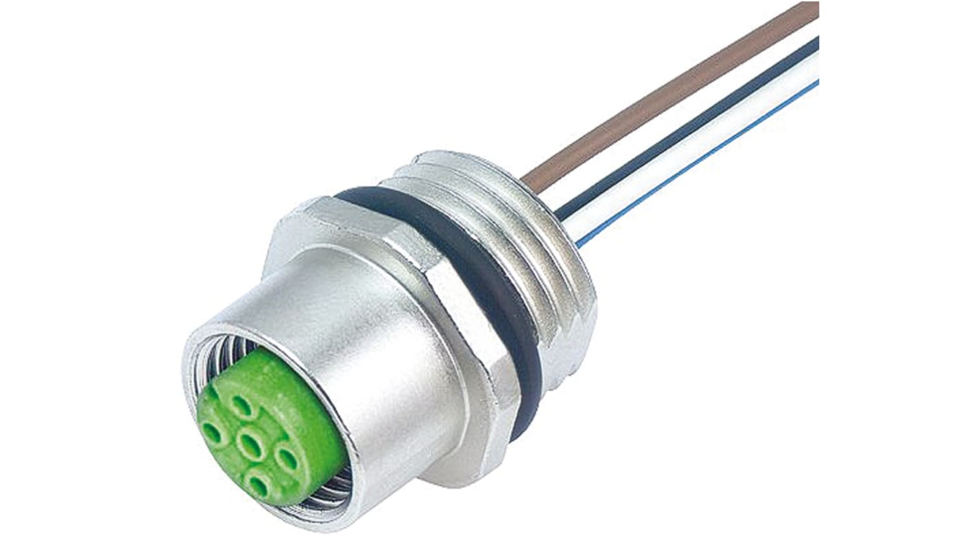 Murrelektronik Circular Connector, 4 Contacts, Bulkhead Mount, M12 Connector, Socket, Female, IP65, IP67, 7000 Series