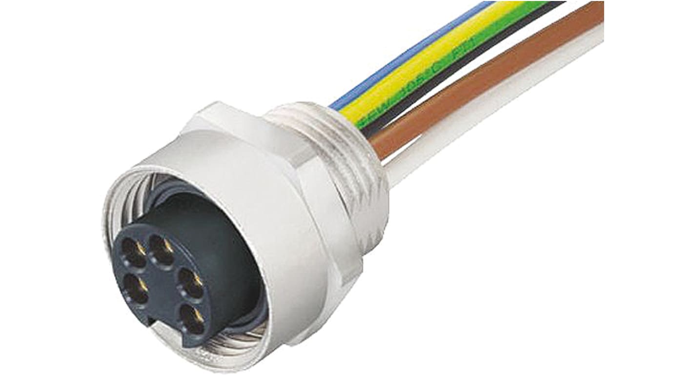 Conector circular Murrelektronik Limited hembra serie 7000 de 5 vías hembra, Montaje pasante, IP65, IP67