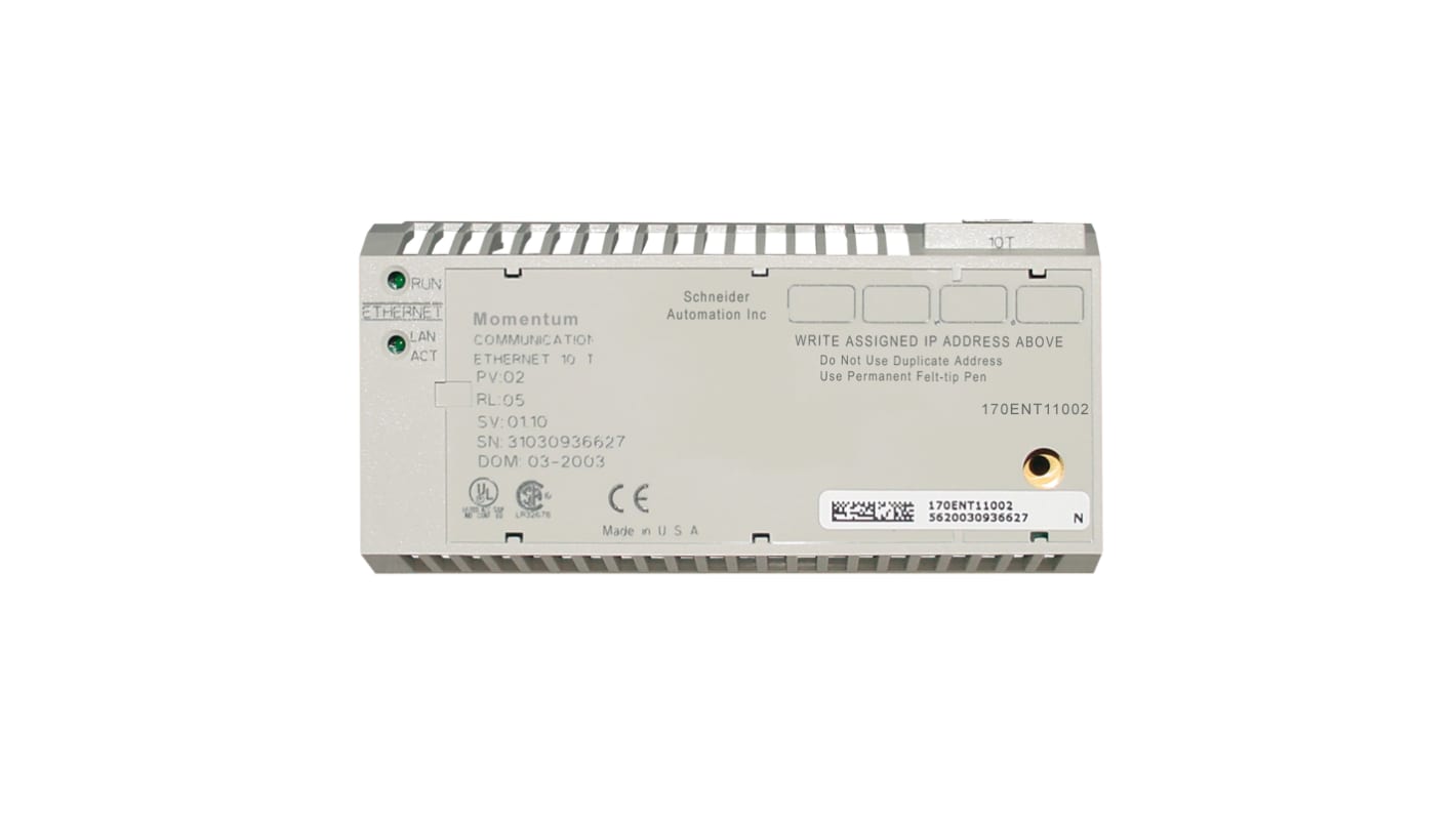 Moduł komunikacyjny Schneider Electric Moduł komunikacyjny Platforma automatyzacji Modicon Momentum 170ENT11001