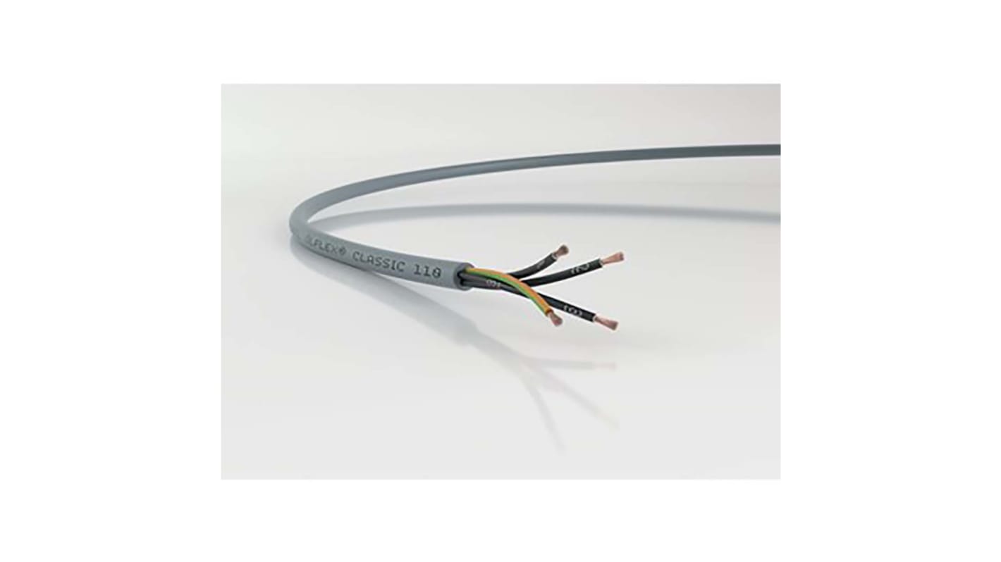Câble de commande RS PRO 300/500 V, 3 x 6 mm², 9 AWG, gaine PVC Gris, , 50m