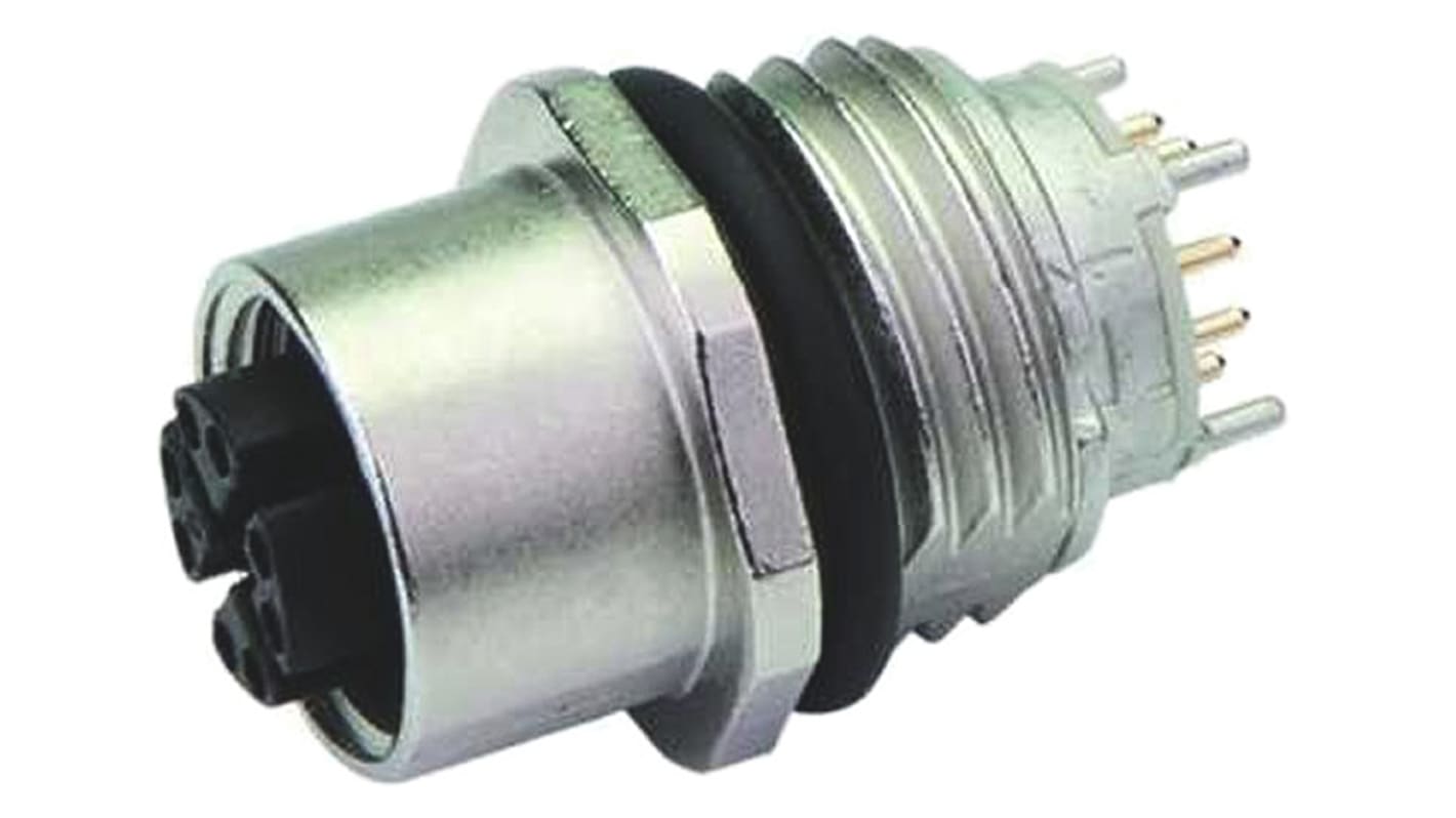 Telegartner Circular Connector, 8 Contacts, Bulkhead Mount, M12 Connector, Socket, Female, IP67