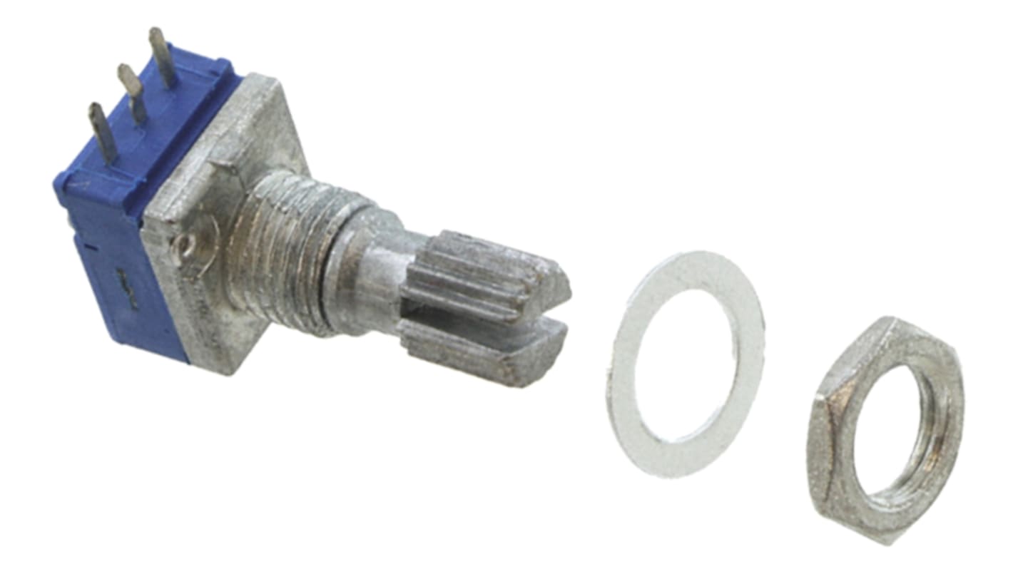 Bourns PTD90 10kΩ Rotary Potentiometer 1-Gang, Panel Mount (Through Hole), PTD901-2015K-B103