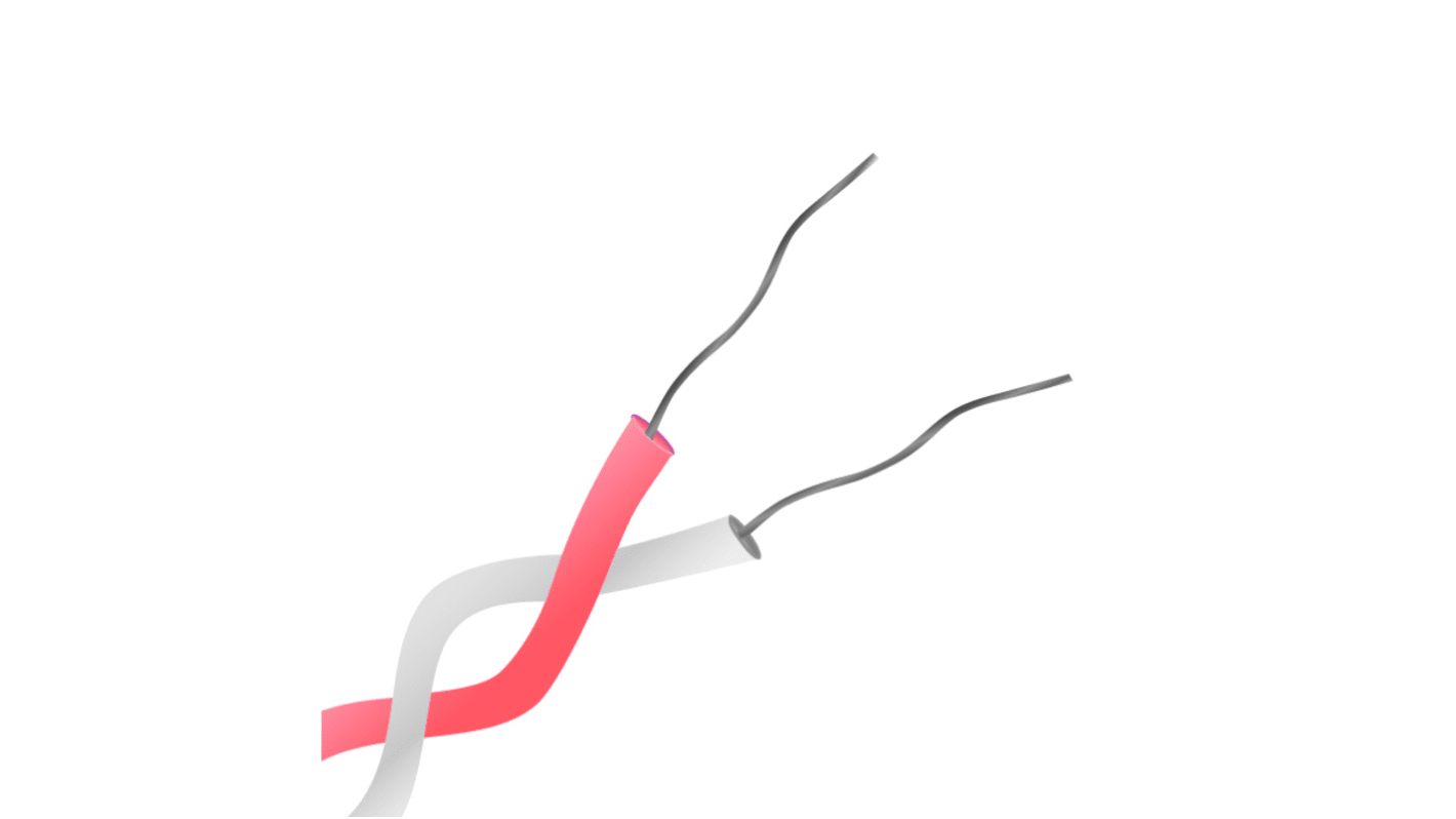 Kabel/przewód termopary N dł. 10m 1/0,2mm -75 → +260 °C. PFA 2-żyłowy Nieekranowany