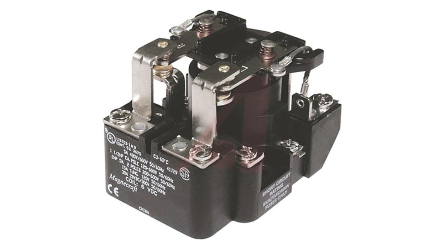 Schneider Electric Panel Mount Power Relay, 24V dc Coil, 40A Switching Current, DPDT