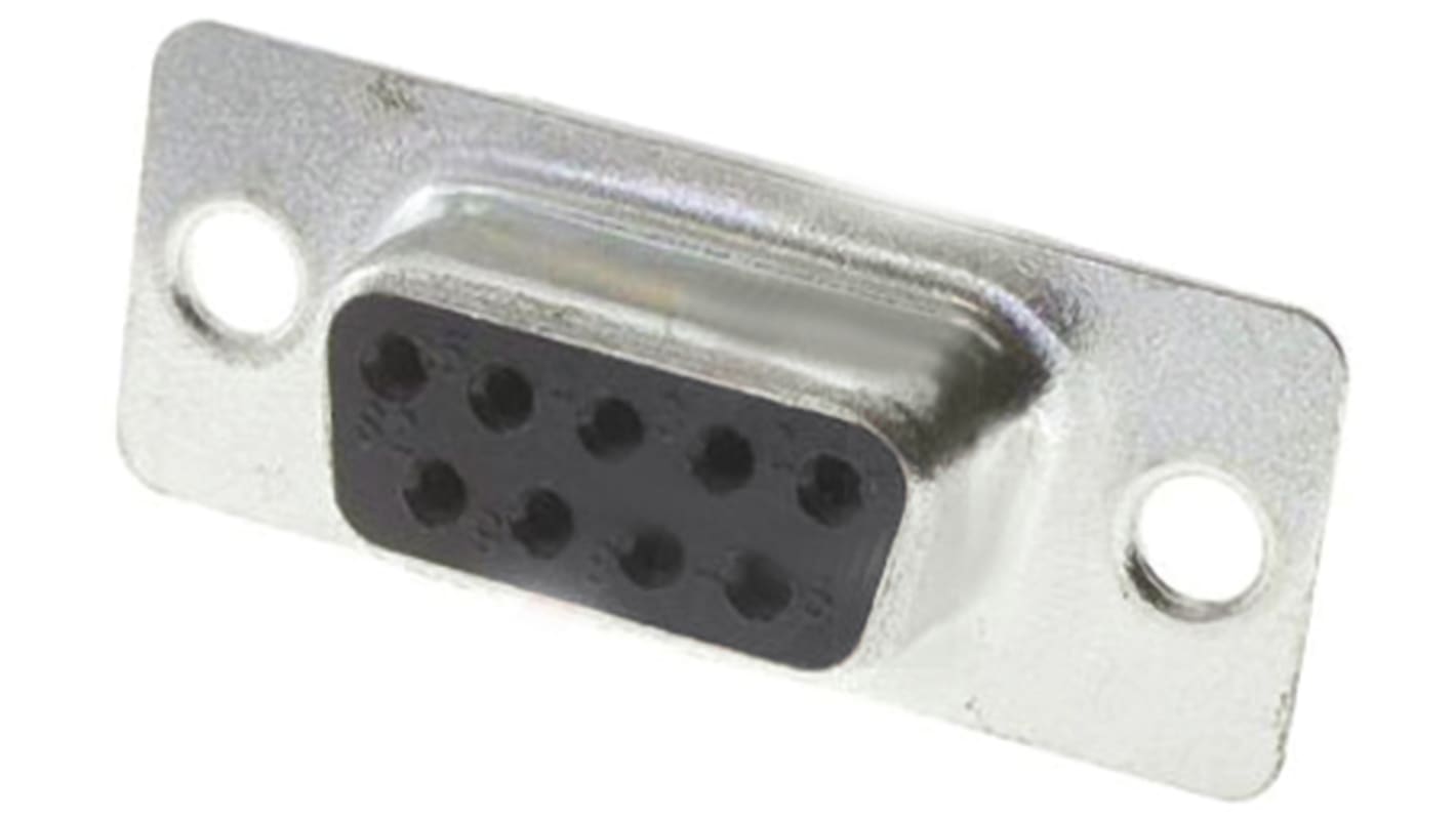 3M 8000 9 Way Panel Mount D-sub Connector Socket, 2.77mm Pitch