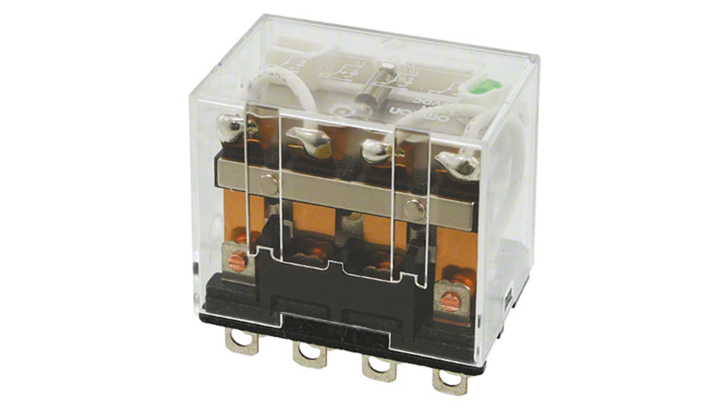 Omron Plug In Power Relay, 240V ac Coil, 10A Switching Current, 4PDT