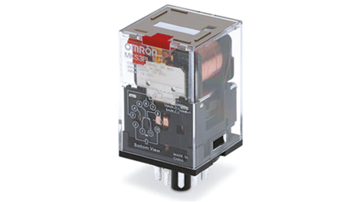 Omron Plug In Power Relay, 12V dc Coil, 10A Switching Current, 3PDT