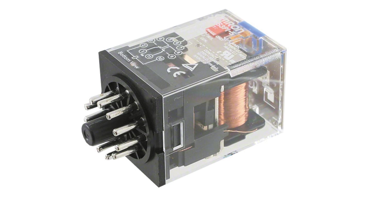 オムロン パワーリレー 240V ac, 3c接点 プラグイン タイプ