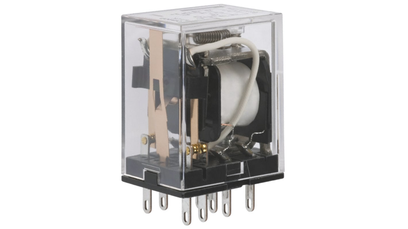 Omron Plug In Non-Latching Relay, 120V ac Coil, 3A Switching Current, DPDT