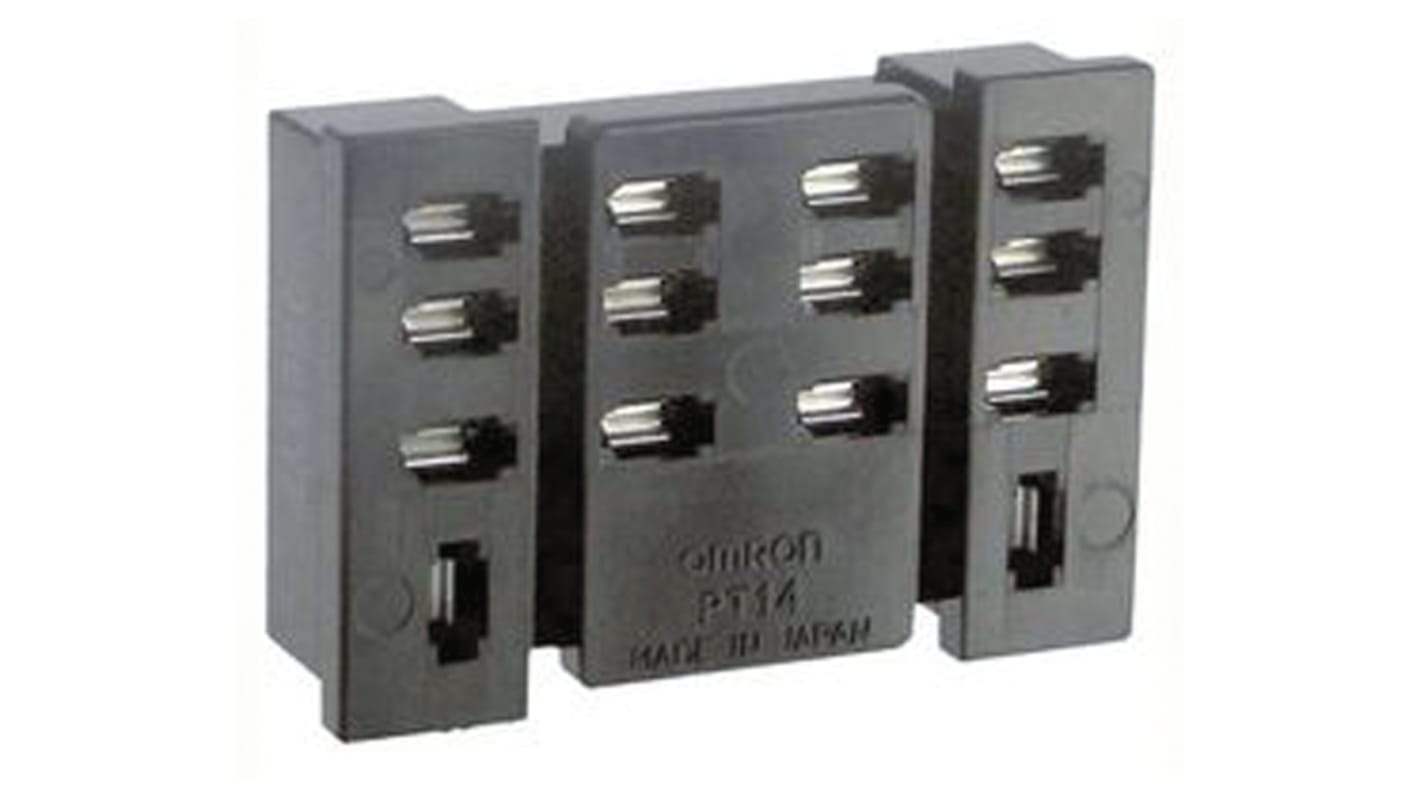 Omron PT 14 Pin 250V ac PCB Mount Relay Socket, for use with LY Series Relay