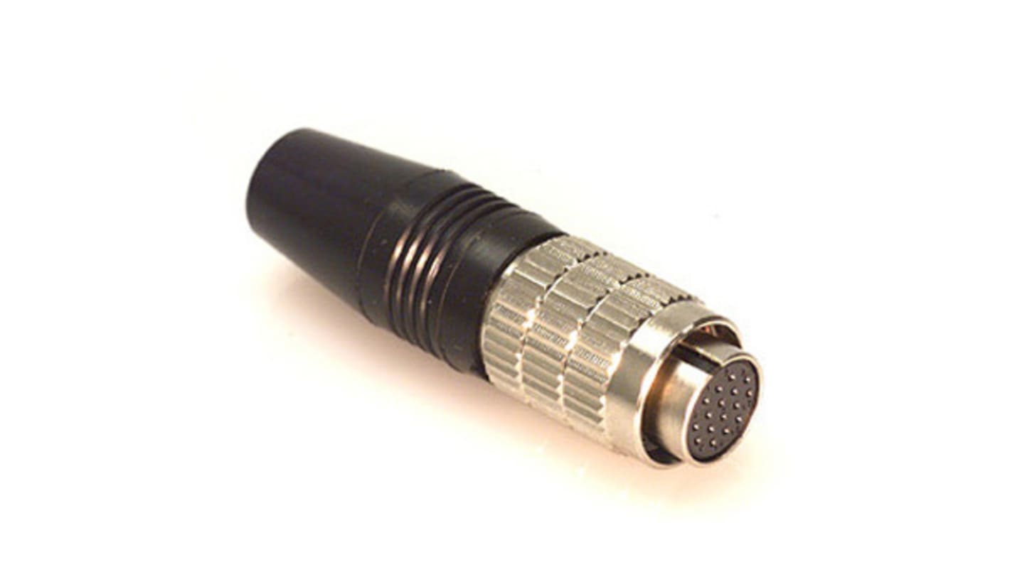 Hirose Circular Connector, 16 Contacts, Cable Mount, Micro Connector, Socket, Male, HR25 Series