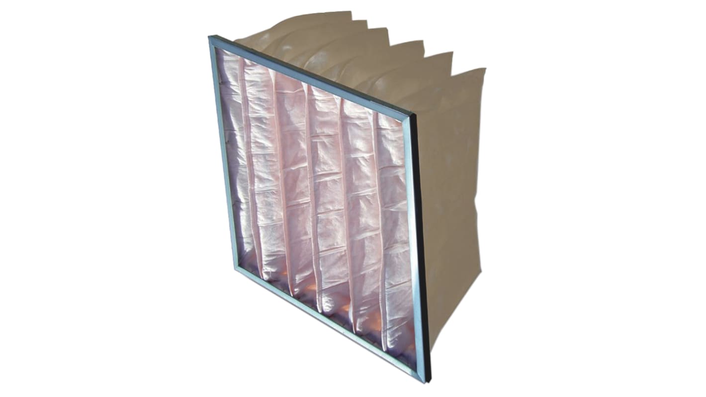 RS PRO Polypropylene Bag Filter, F5 Grade, 11 MERV Rating, 592 x 287 x 350mm