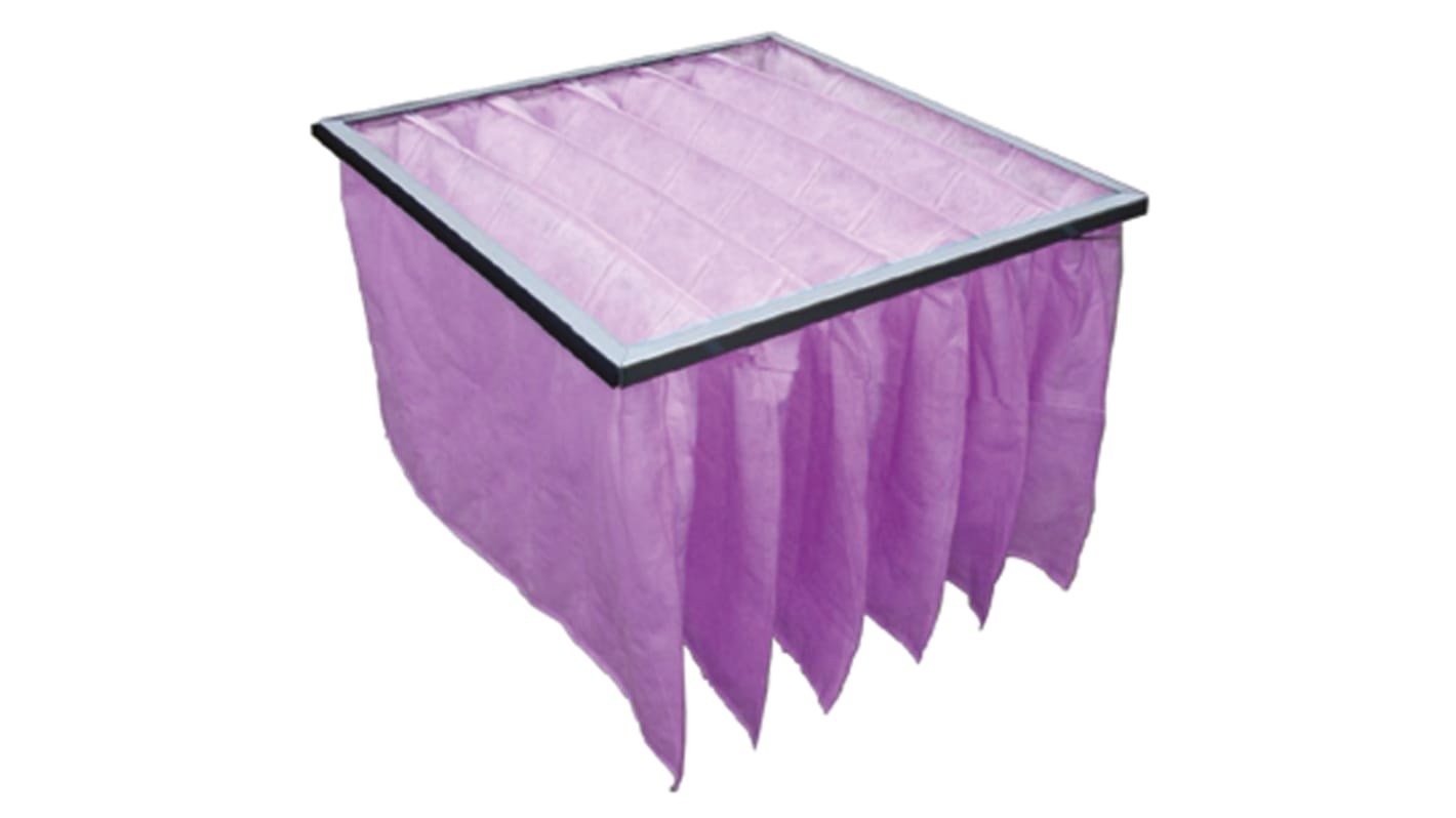 RS PRO Polypropylene Bag Filter, F7 Grade, 13 MERV Rating, 592 x 492 x 500mm