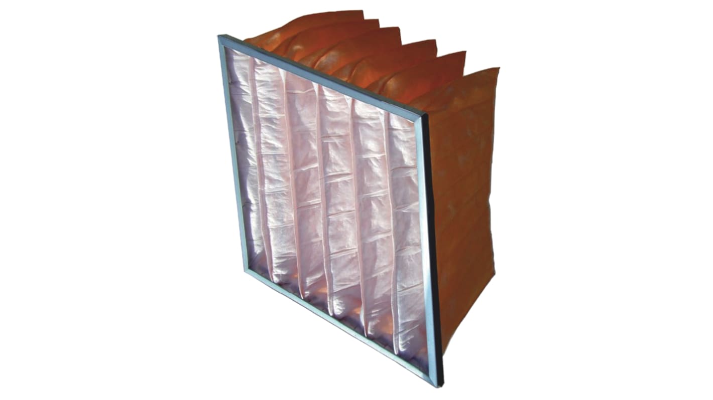 RS PRO Polypropylene Bag Filter, F6, M5 Grade, 11 MERV Rating, 592 x 492 x 500mm