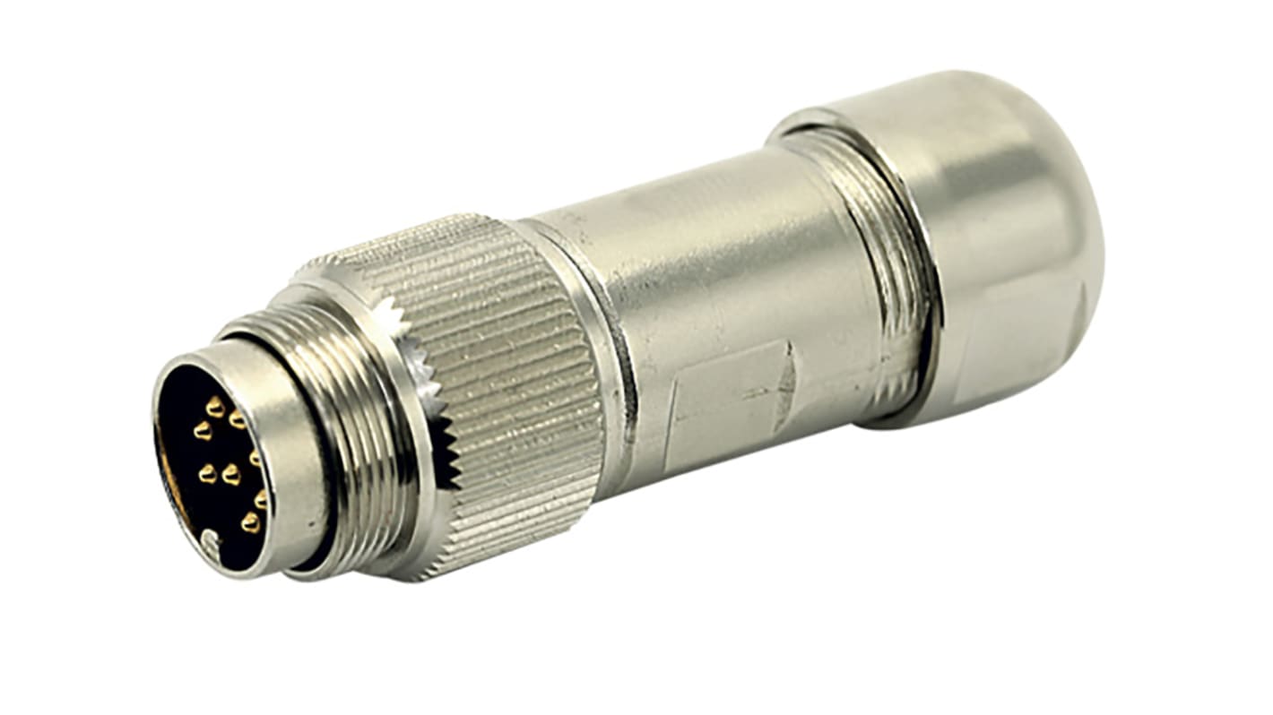 Amphenol Industrial, C 091 D+ 5 Pole M16 Din Plug, DIN EN 61076-2-106, 7A, 100 V IP68, Screw Coupling, Male, Cable Mount