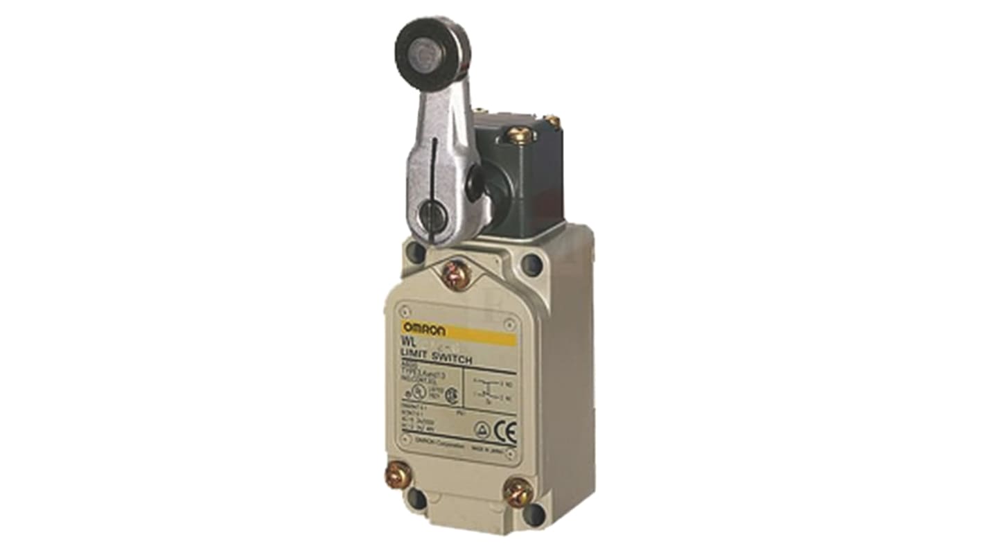 Omron WL Series Roller Lever Limit Switch, NO/NC, IP67, DPDT, Metal Housing, 250V ac Max, 2A Max