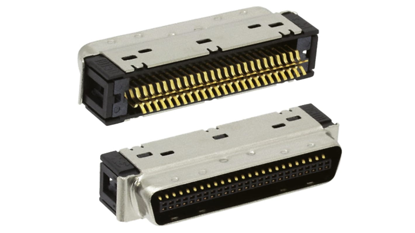 3M 101 50 Way Straddle Mount D-sub Connector Plug, 1.27mm Pitch