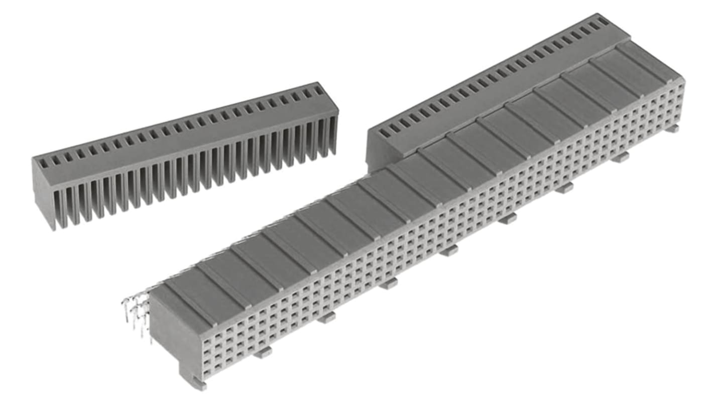 Conector de backplane 3M, Serie MP2, paso 2mm, 10 vías, 5 filas, Ángulo de 90° , Hembra, Presión, 6.5A