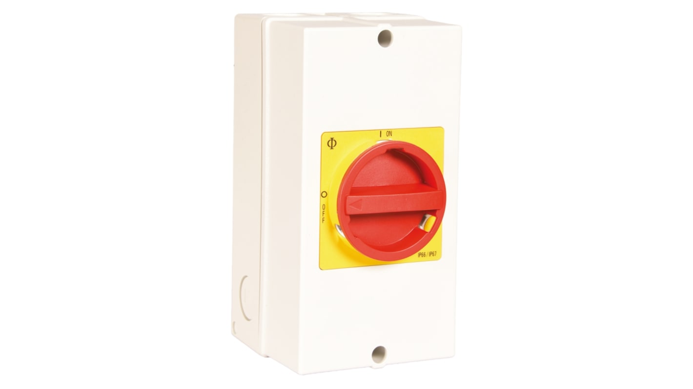 Kraus & Naimer 6P Pole Isolator Switch - 32A Maximum Current, 7.5kW Power Rating, IP66, IP67