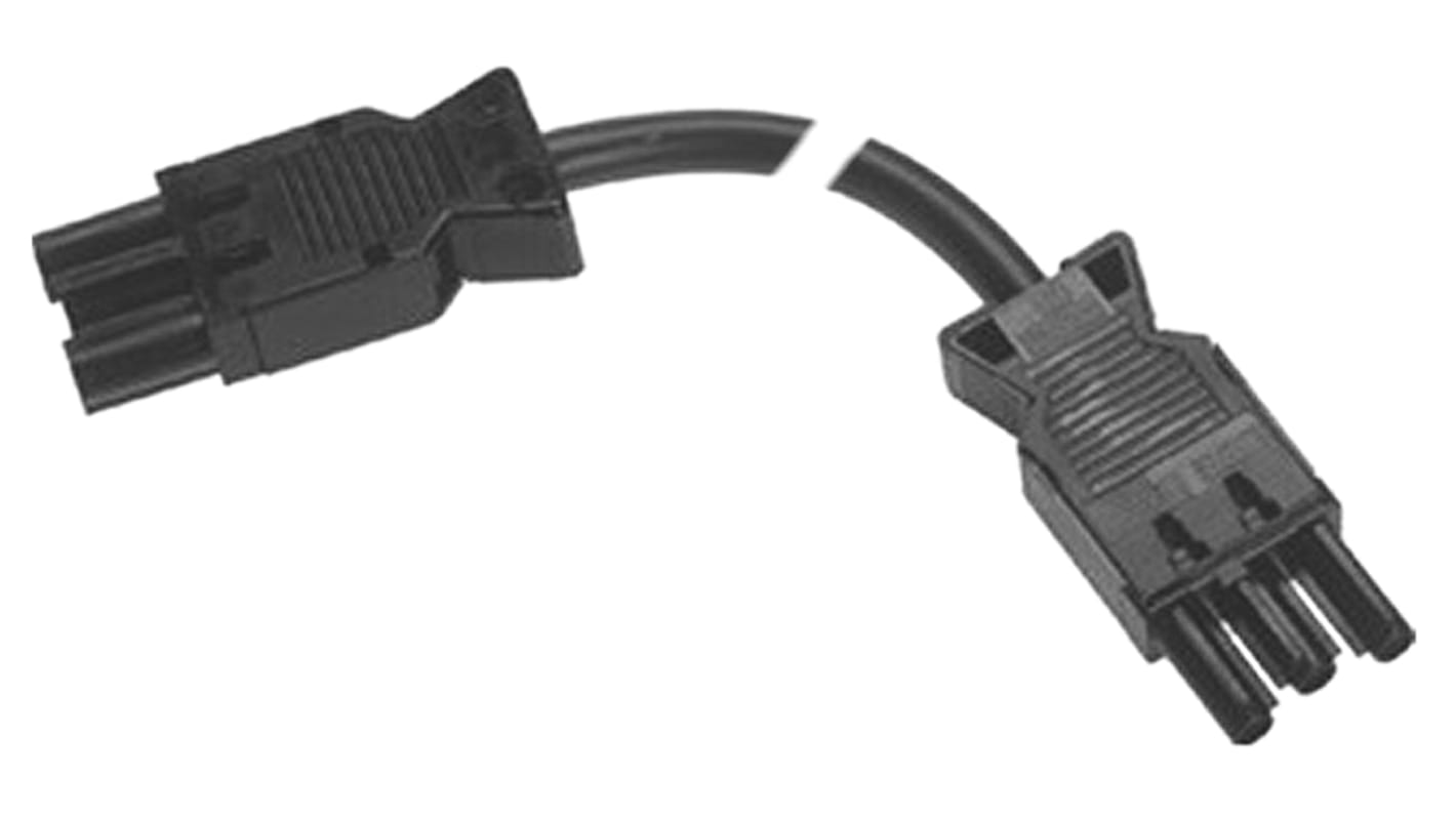 Conector de iluminación Hembra a Macho GST18I3, 3 Polos, Montaje de Cable, 6m, 250 V, 16A, IP20