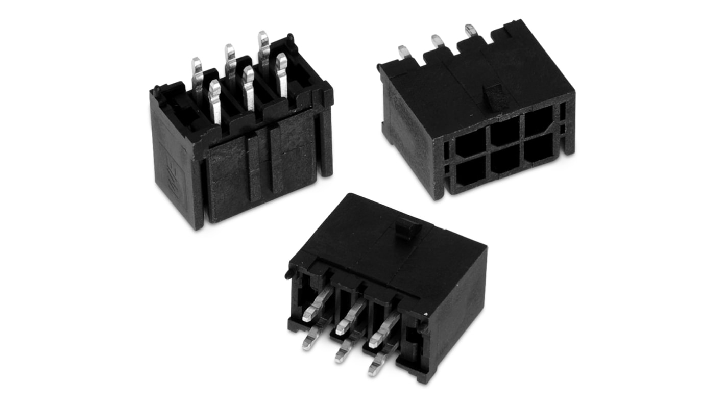 Wurth Elektronik 8p双排排针 直向线对板连接器, 3.0mm间距, 5.0A, 250.0 V, THT安装, WR-MPC3系列