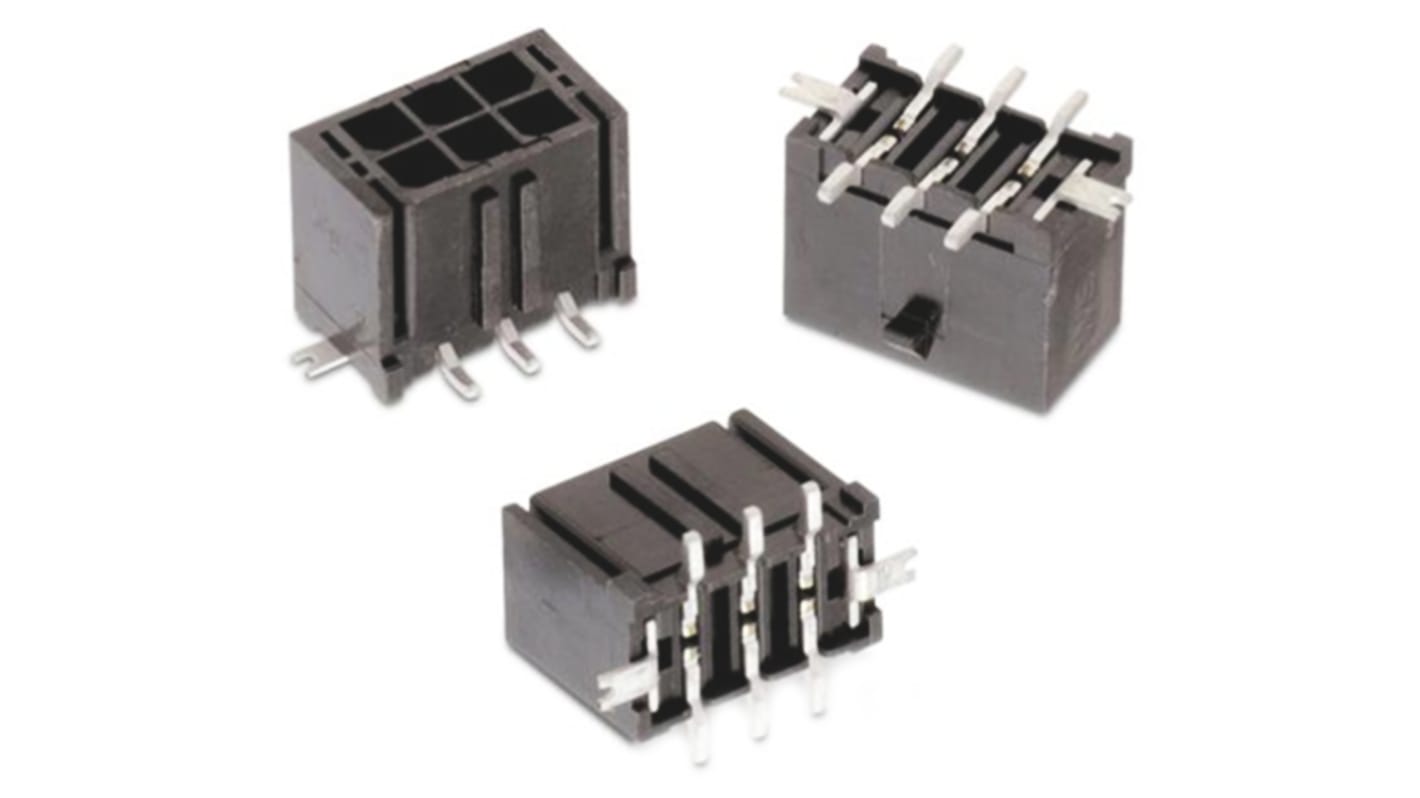 Wurth Elektronik 3.0mm间距6p双排排针 线对板连接器, WR-MPC3系列, 直向, 通孔安装