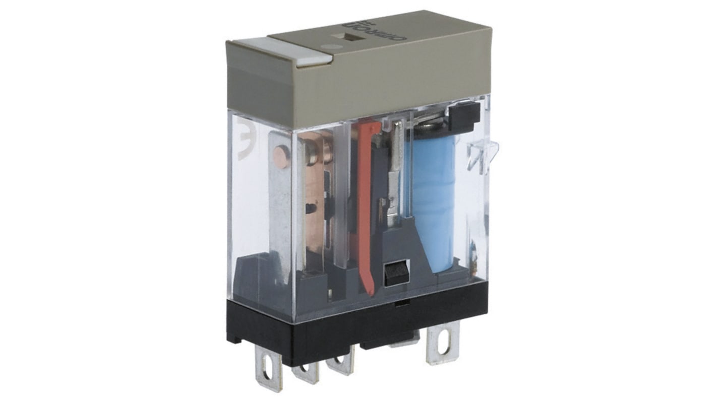 Omron Plug In Power Relay, 24V Coil, 5A Switching Current, DPDT