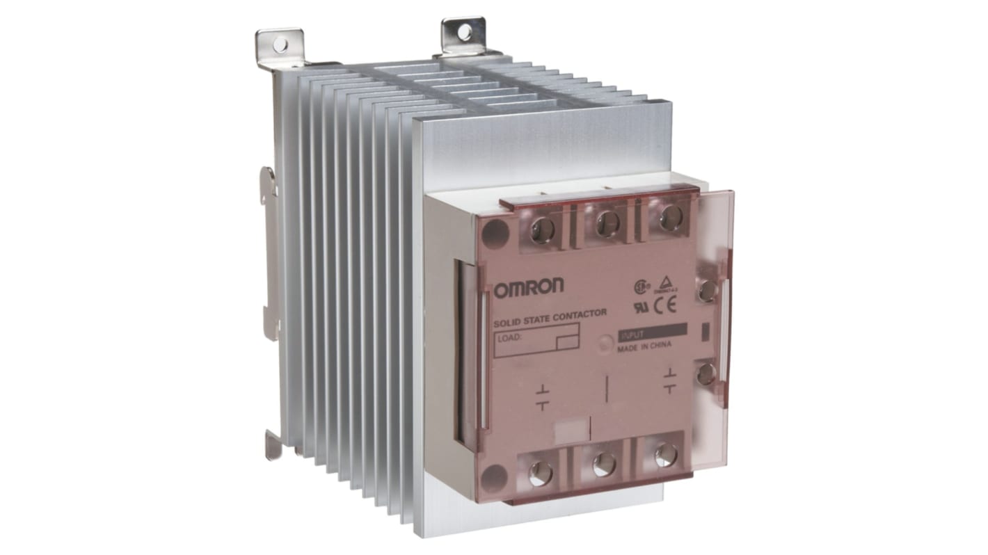 Omron G3PE Three Phase Series Solid State Relay, 25 A Load, DIN Rail Mount, 264 V ac Load, 30 V dc Control