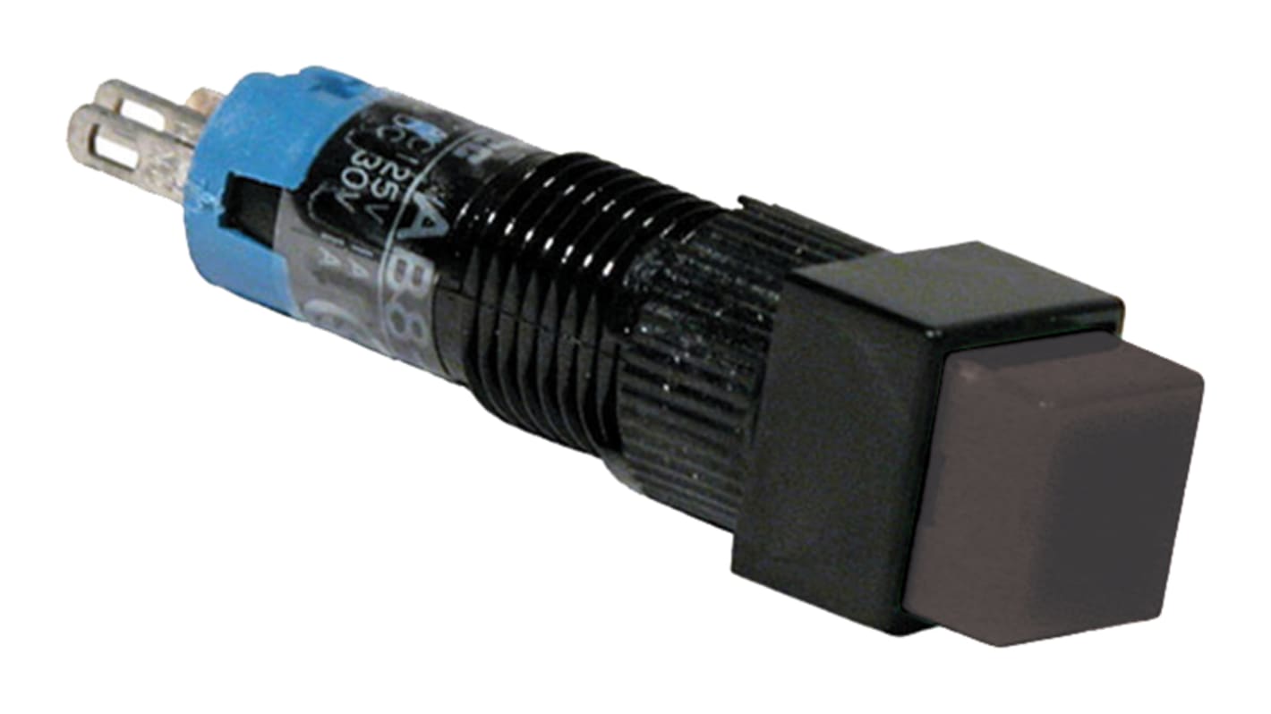 Idec Push Button Switch, Momentary, Panel Mount, SPDT, 250V ac/dc, IP40