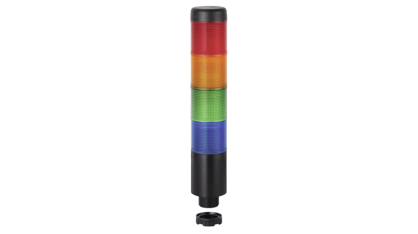 Rs-Online Torretta di segnalazione Werma 24 V c.a. / c.c. LED 4 elementi lenti lenti Blu verde rosso giallo con Cicalino