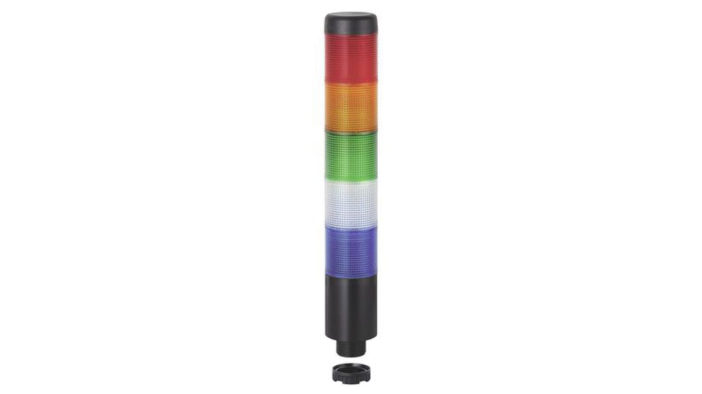Rs-Online Torretta di segnalazione Werma 24 V c.a. / c.c. LED 5 elementi lenti lenti Blu trasparente verde rosso