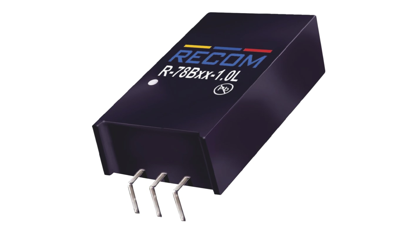 Regulator przełączający, 0.65W, Uwe 20 → 32V dc, Uwy 15V dc, Iwy 1A, Recom, R-78C-1.0(L)